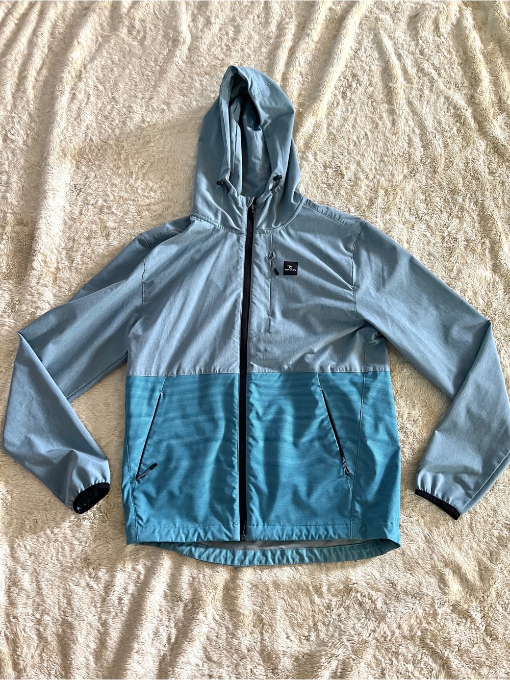 RIP CURL Unisex Blue Anti-Series Windbreaker Jacket Size S